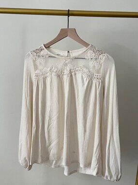 Maurice’s Cream Lacy Blouse